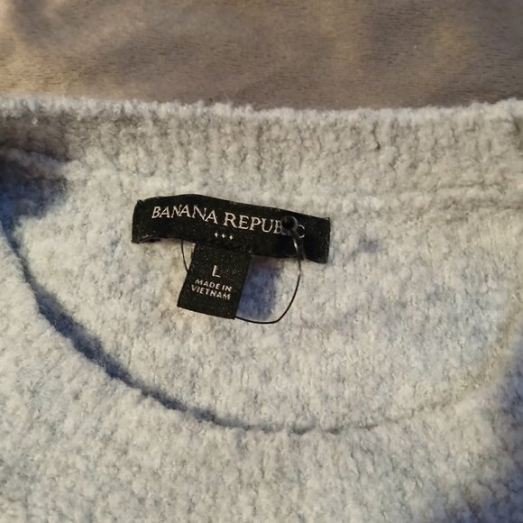 Banana Republic Factory Women's Textured Crew Neck Sweater SZ L  Gray GUC - Picture 4 of 6